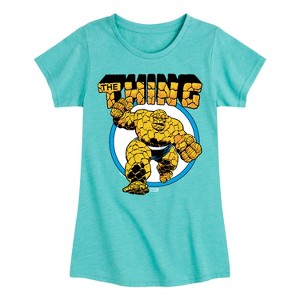 Girls' - Marvel - Fantastic Four Thing Logo Fitted Short Sleeve Graphic T-Shirt - 1 of 4