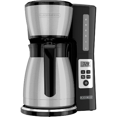 Black and Steel Programmable Thermal Drip Coffee Maker