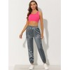 INSPIRE CHIC Women's Satin Drawstring Elastic High Waist Shiny Silky Cargo Pants - 3 of 4