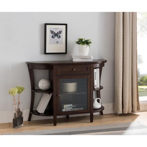 Kings Brand Walnut Finish Wood Entryway Console Sofa Storage Buffet Table - 1 of 4