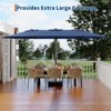 15FT Outdoor Double-Sided Large Patio Umbrella with Base, Rectangle Market Umbrella Outside Umbrellas for Poolside Lawn Backyard - 2 of 4