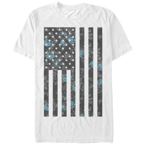 Men's - T-Shirt - Thin Blue Line Flag, White / Small