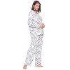 Casual Nights Women's Long Sleeve Rayon Button Down Pajama Set - 3 of 4