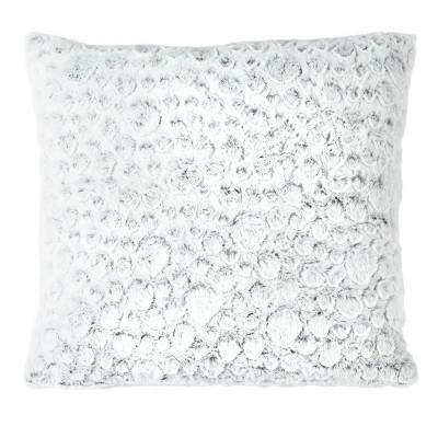 Gray Faux Fur Animal Skin Square Accent Pillow Set