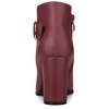 Allegra K Women's Round Toe Circle Chunky Heels Ankle Boots - 3 of 4