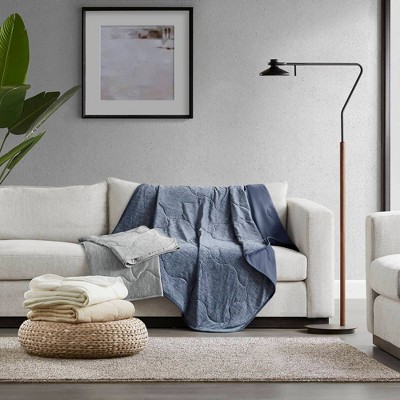 Ivory Lightweight Cooling Knit Throw Blanket