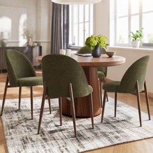 Set of 4 Modern Upholstered Dining Chairs with Walnut Metal Legs Armless Kitchen Chairs for Dining Room,Living Room,Indoor Furniture-Tanpinhause - 1 of 4