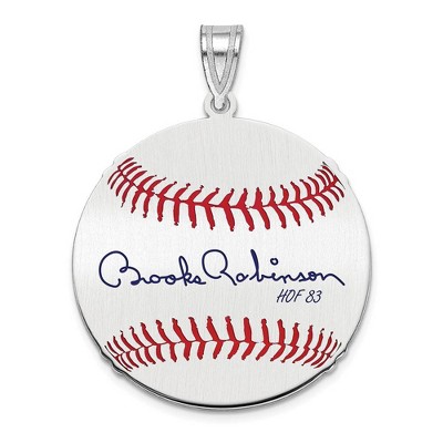 Black Bow Jewelry Sterling Silver Brooks Robinson Signature MD Enamel Baseball Pendant
