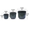NAYSAYE Planter Set of 3 Ceramic Flowerpot Modern Sleek Design for Indoor Outdoor Garden, Black, 15"*15"*14.2" - 3 of 4
