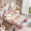 Whisen Full Size Upholstered Platform Bed Featuring a Headboard with Cartoon Ear Design and Light,Storage Stools - 4 of 4