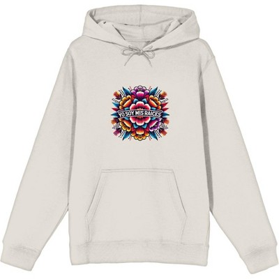 Yo Soy Mis Raices Floral Art Adult Long Sleeve Hoodie