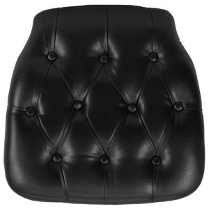 Flash Furniture Hard Black Tufted Vinyl Chiavari Chair Cushion - 1 of 2