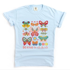 Simply Sage Market Be Kind To All Kinds Butterfly Garment Dyed Tee - 1 of 4