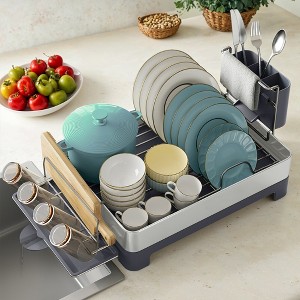 Stainless Steel Dish Drying Rack - Rotatable Spout, Fingerprint-Resistant Dish Drainers for Kitchen Counter, 12.5 x 22.5 inches - 1 of 4