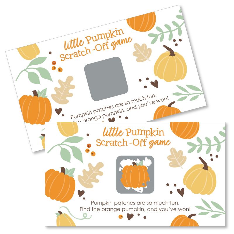 Big Dot of Happiness Little Pumpkin - Fall Birthday Party or Baby Shower Game Scratch Off Cards - 22 Count, 1 of 7