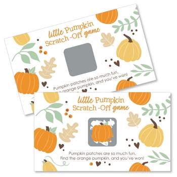 Big Dot of Happiness Little Pumpkin - Fall Birthday Party or Baby Shower Game Scratch Off Cards - 22 Count