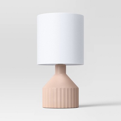 Ribbed Ceramic Mini Table Lamp Pink - Threshold™