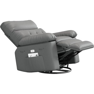 Acekool Power Recliner Chair with Heat & Massage, Swivel Rocker, USB Port, Cup Holders, Side Pockets, Extra-Wide Seat, Living Room - 1 of 4