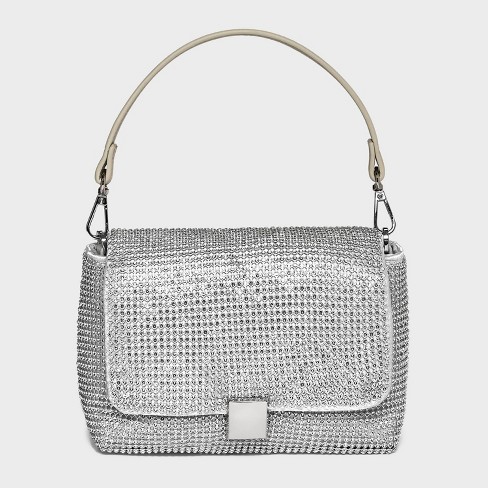 Mini Flap Top Satchel Handbag - A New Day™ Silver