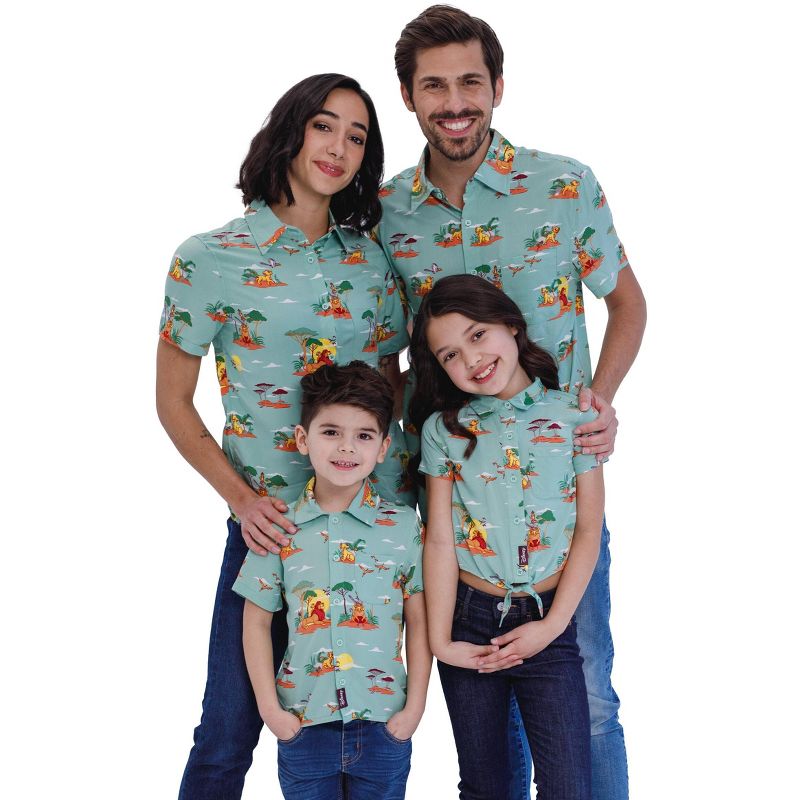 Disney Lion King Simba Nala Timon Pumbaa Mufasa Zazu Matching Family Hawaiian Button Down Shirt Toddler to Big Kid, 1 of 7