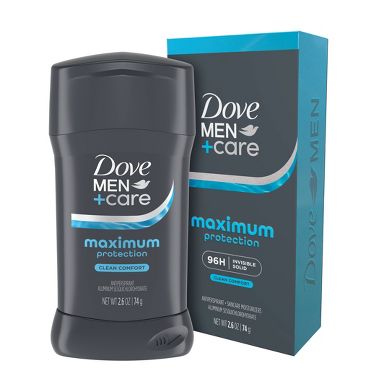 Dove Men+Care Maximum Protection 96-Hour Antiperspirant Stick - Clean Comfort - 2.6oz: Paraben-Free, Under Arm Use