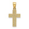 Black Bow Jewelry 14k Yellow Gold Small Diamond-Cut Flat Rope Cross Pendant, 10 x 22mm - 3 of 4