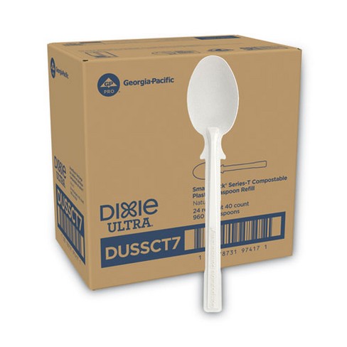 Dixie Smartstock Tri-tower Dispensing System Teaspoons, Natural, 40 ...