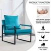Upholstered Armchair With Metal Frame PU Leather Accent Arm Chair Modern Sofa Chairs Extra-Thick Padded Backrest And Seat For Home - 4 of 4