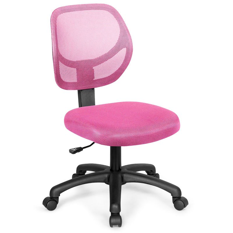 Costway Mesh Office Chair Low-Back Armless Computer Desk Chair Adjustable Height BluePinkPurple, 1 of 13