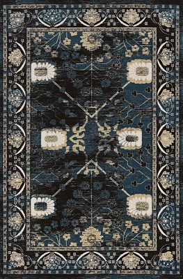 Gray and Charcoal Vintage Wool 2' x 3' Rug