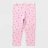 Girls' 2pk Adaptive Valentine's Day Capri Leggings - Cat & Jack™ Light Pink/Red - 2 of 3