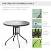 Infurnic Patio Seating Sets Set for 4, Patio Table with Umbrella, 4 Folding Chairs, Perfect for Garden, Deck, Yard, Black, 20.25"*25.25"*36.5" - 3 of 4