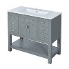 YOOCOZZ ﻿ 36'' Bathroom Vanity with Top Sink,2 Soft Closing Doors and 6 Drawers,Mirror Cabinet with Towels Bar - 3 of 4