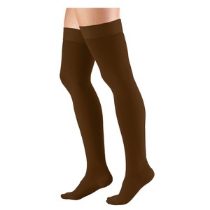 Truform 20-30 mmHg Compression Stockings for Men and Women, Thigh High Length, Dot Top, Closed Toe - 1 of 4
