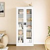 Mlezan Display Cabinet: Glass Doors, 4 Adjustable Shelves, Locking Case. Ideal for Home, Office, or Clinic. Assembly Required. - 2 of 4