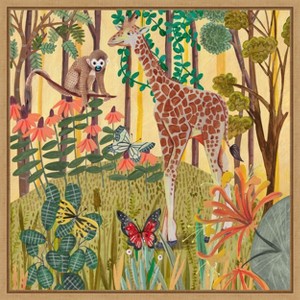 Amanti Art Giraffe in nature by Caroline Bonne Muller Framed Canvas Wall Art - 1 of 4