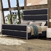 AMERLIFE Velvet Upholstered Bed with Silver Trim Headboard - 2 of 4
