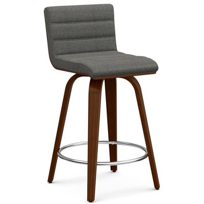 WyndenHall Madigan Swivel Counter Height Barstool Gray