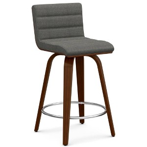 WyndenHall Madigan Swivel Counter Height Barstool Gray - 1 of 4