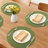 REGALWOVEN Round Placemats Set of 6 Woven Placemats for Dining Table Decor Indoor Kitchen Table Mat Wipe Clean - 2 of 4