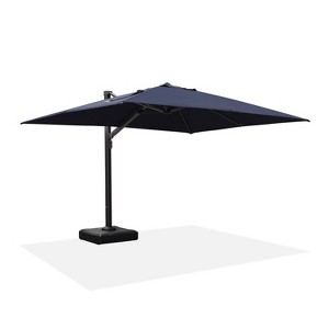 PURPLE LEAF Rectangle Patio Umbrella with Base Large Cantilever Outdoor Offset Umbrella with 360-degree Rotation for Garden Deck Backyard Pool - 1 of 4