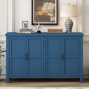 CAVINAS Modern 4-Doors Entryway Sideboard Cabinet with Window Design,Wooden Buffet Cabinet with Storage for Kitchen,Dining Room - 1 of 4