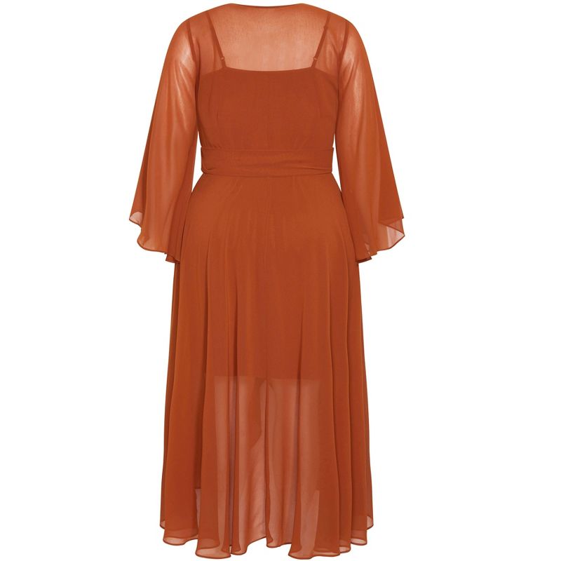 Women's Plus Size Fleetwood Maxi Dress - ginger | CITY CHIC, 5 of 6