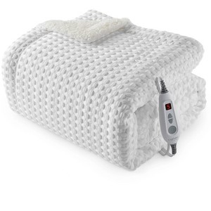 Waffle Heated Blanket, Fast Heating Electric Blanket with LCD Controller, 6 Heat Levels & 4 Hour Auto Shut Off, Machine Washable Warming Blanket - 1 of 4