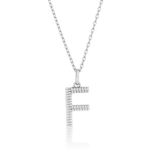 Bella Silver Sterling Silver, Rigid Design Initial 18" Pendant Necklace - 1 of 2