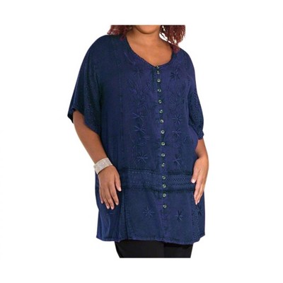 Women's Short Sleeve Button Up Tonya Blouse - Plus - On The Plus Side