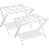 Heybly Luggage Rack, Pack of 2, Folding Suitcase Stand with Storage Shelf - 2 of 3