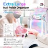 SAVILAND Nail Polish Organizer Bag: PU Leather Nail Polish Organizer Case Holds 70 Bottles (15ml-0.5 fl.oz) & Nail Lamp - 2 of 4