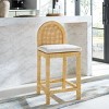 Tojo Cane Roundback Countr Stool - BST6507A - Natural/White - Safavieh - 2 of 4