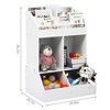 3-Tier Wooden Kids' Toy Organizer & Bookshelf - 4-Room Storage System for Nursery, Playroom, Bedroom - 2 of 4